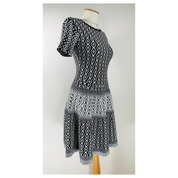 Saks Black Label Argyle Sweater Knit Dress XL - Picture 2 of 5